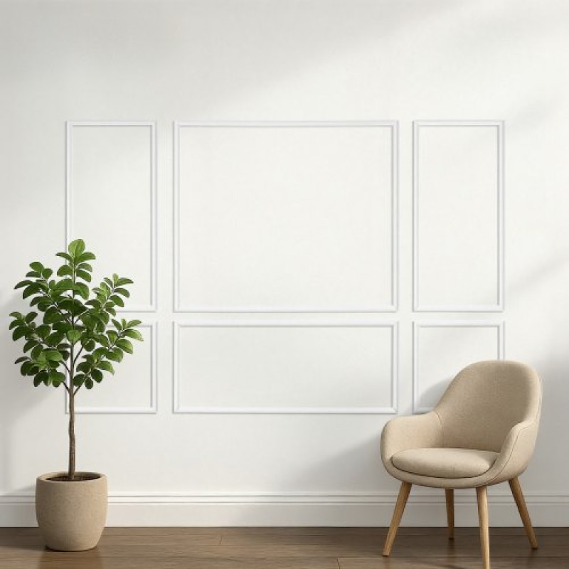 VEVOR Molding Wall Pack 3, Κιτ πάνελ με σκοτάδι, Ελαφρύ βαμμένο πολυστυρένιο, Εύκολη εγκατάσταση Έντονη επένδυση τοίχου για εσωτερική διακόσμηση Σαλόνι, Υπνοδωμάτιο, Σπίτι, Λευκό (58x143 + 58x58 cm)