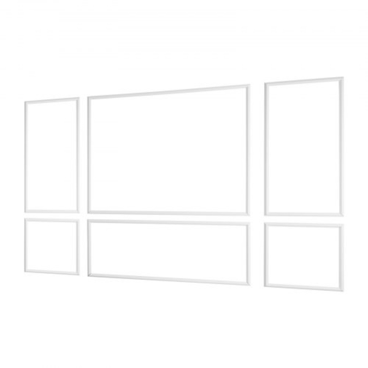VEVOR Molding Wall Pack 3, Κιτ πάνελ με σκοτάδι, Ελαφρύ βαμμένο πολυστυρένιο, Εύκολη εγκατάσταση Έντονη επένδυση τοίχου για εσωτερική διακόσμηση Σαλόνι, Υπνοδωμάτιο, Σπίτι, Λευκό (58x143 + 58x58 cm)