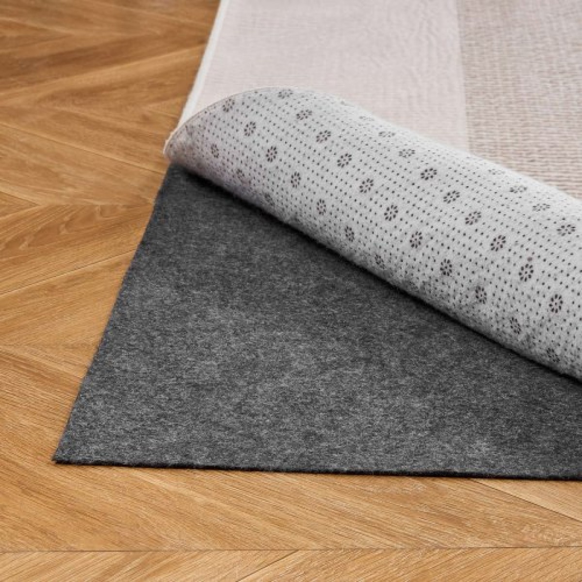 VEVOR Rug Pad 2,74 x 3,66 m, Αντιολισθητικό μαξιλάρι περιοχής χαλιού, επένδυση χαλιού με μαξιλάρι από τσόχα διπλής επιφάνειας & λαστιχένια λαβή, προστασία δαπέδου από σκληρό ξύλο για όλα τα δάπεδα, φινιρίσματα, κρατά τα χαλιά στη θέση τους