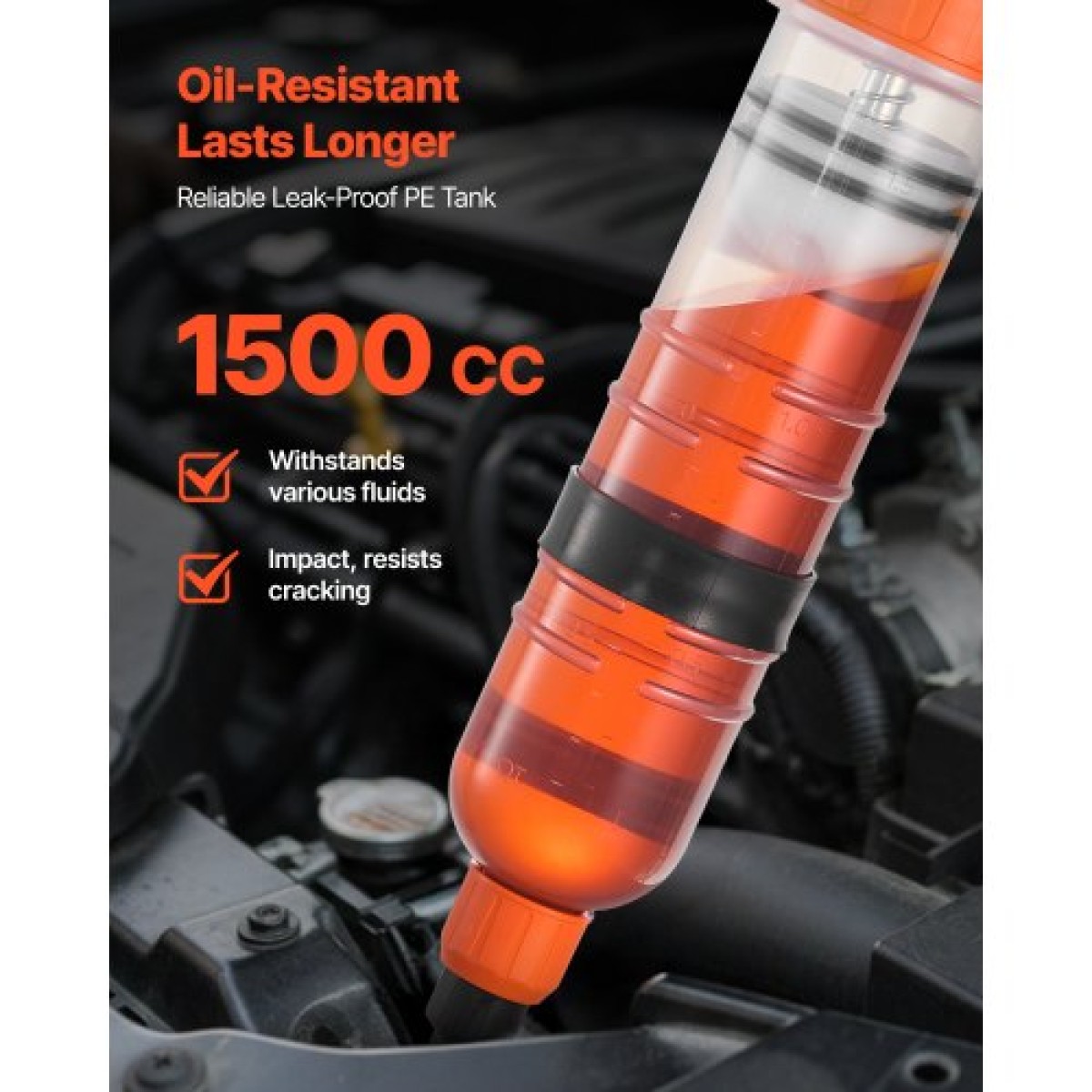 VEVOR 1.5 L Fluid Extractor, Χειροκίνητος εξαγωγέας υγρών για αυτοκίνητα, Σύριγγα λαδιού με μακρύ σωλήνα και σωλήνες επέκτασης Easy Change Oil, Αντλία αναρρόφησης για χορτοκοπτικά Αυτοκίνητα Πλοία Καρότσια γκολφ Μοτοσικλέτες
