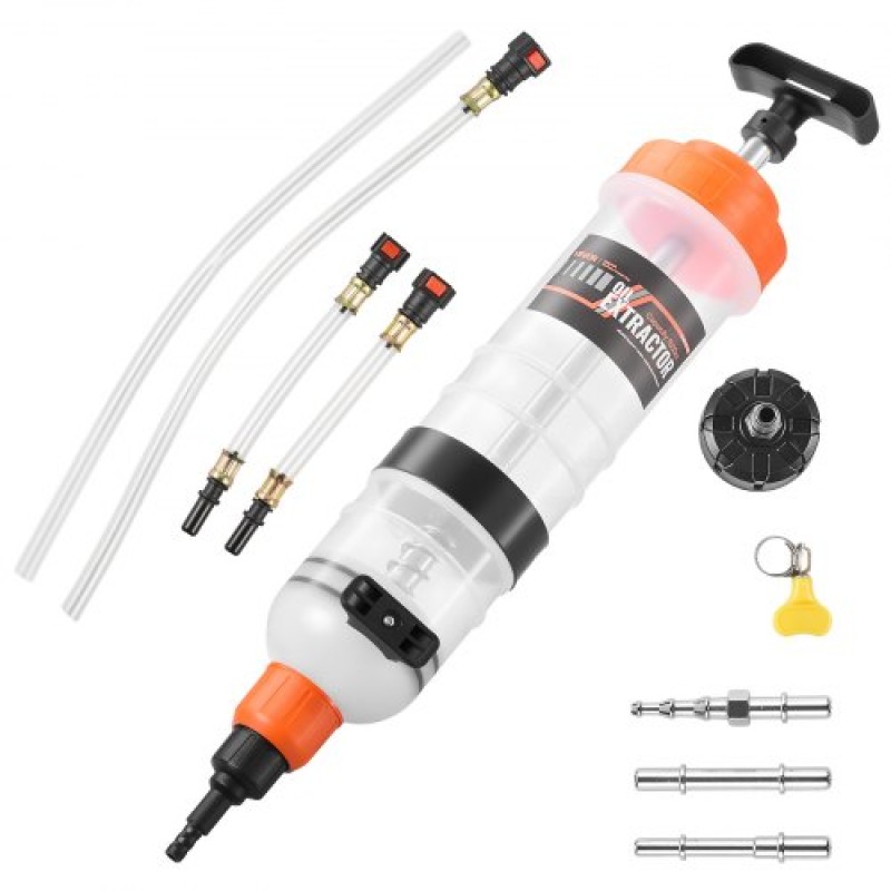 VEVOR 1.5 L Fluid Extractor, Χειροκίνητος εξαγωγέας υγρών για αυτοκίνητα, Σύριγγα λαδιού με μακρύ σωλήνα και σωλήνες επέκτασης Easy Change Oil, Αντλία αναρρόφησης για χορτοκοπτικά Αυτοκίνητα Πλοία Καρότσια γκολφ Μοτοσικλέτες
