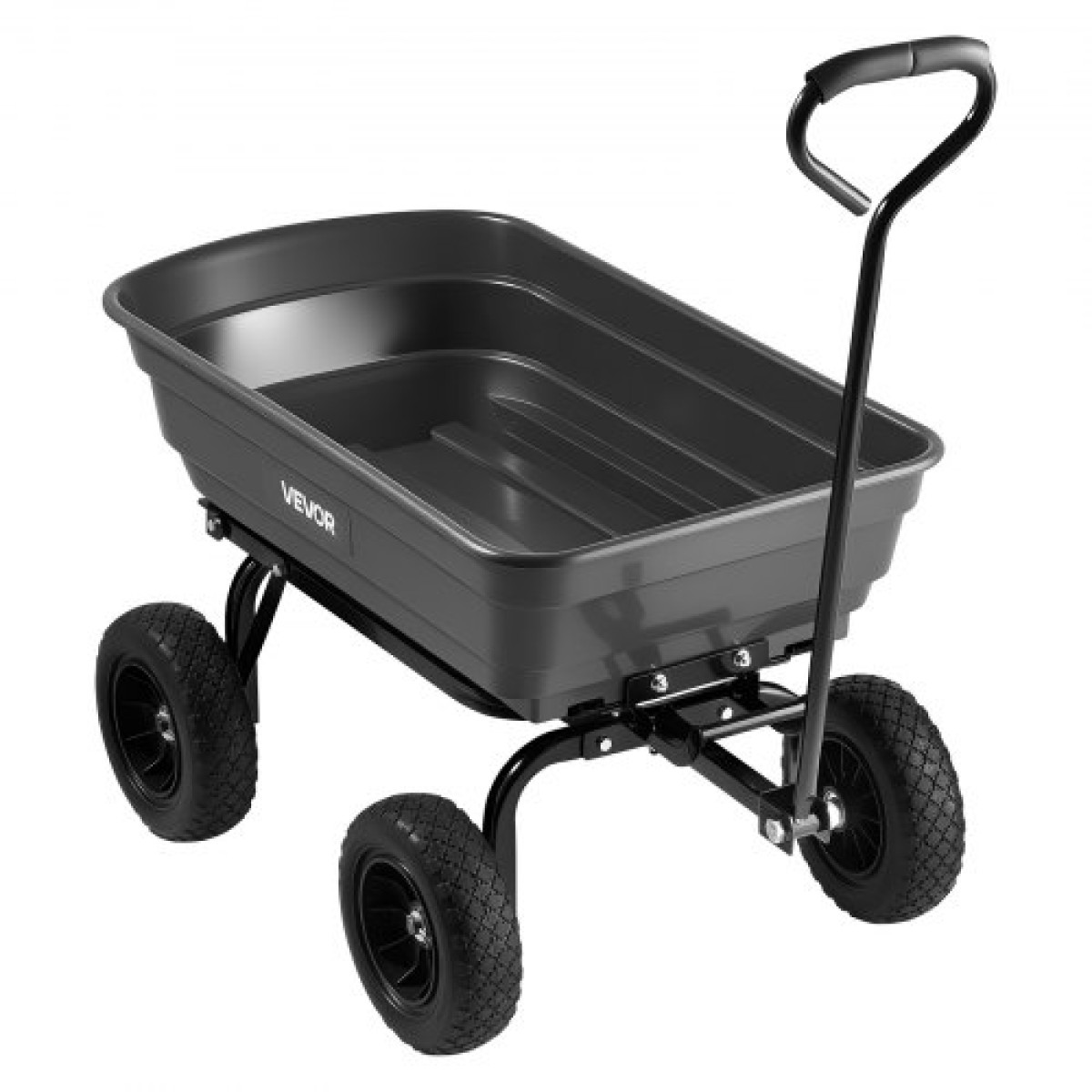 VEVOR Garden Dump Cart, 272 kg Poly Dump Cart, Garden Carts Dumps Wagon με μηχανισμό Quick-Dumps 90°, περιστρεφόμενους τροχούς 180°, εύκαμπτα περιστρεφόμενα ρουλεμάν 270°, Yard Wagon για φυτά, έδαφος, καλλιέργειες
