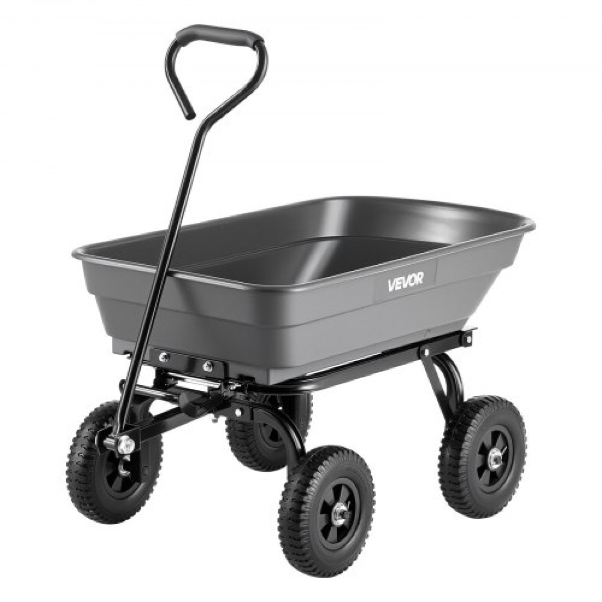 VEVOR Garden Dump Cart, 272 kg Poly Dump Cart, Garden Carts Dumps Wagon με μηχανισμό Quick-Dumps 90°, περιστρεφόμενους τροχούς 180°, εύκαμπτα περιστρεφόμενα ρουλεμάν 270°, Yard Wagon για φυτά, έδαφος, καλλιέργειες