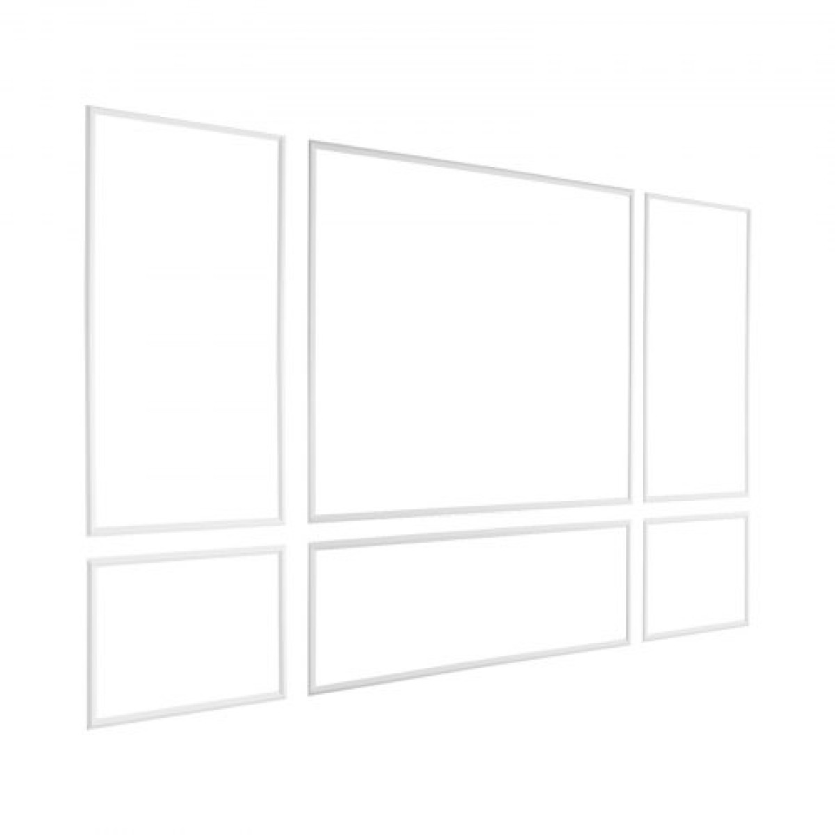 VEVOR Molding Wall Pack 3, Κιτ πάνελ με σκοτάδι, Ελαφρύ βαμμένο πολυστυρένιο, Εύκολη εγκατάσταση Έντονη επένδυση τοίχου για εσωτερική διακόσμηση Σαλόνι, Υπνοδωμάτιο, Σπίτι, Λευκό (79x160 + 79x61 cm)