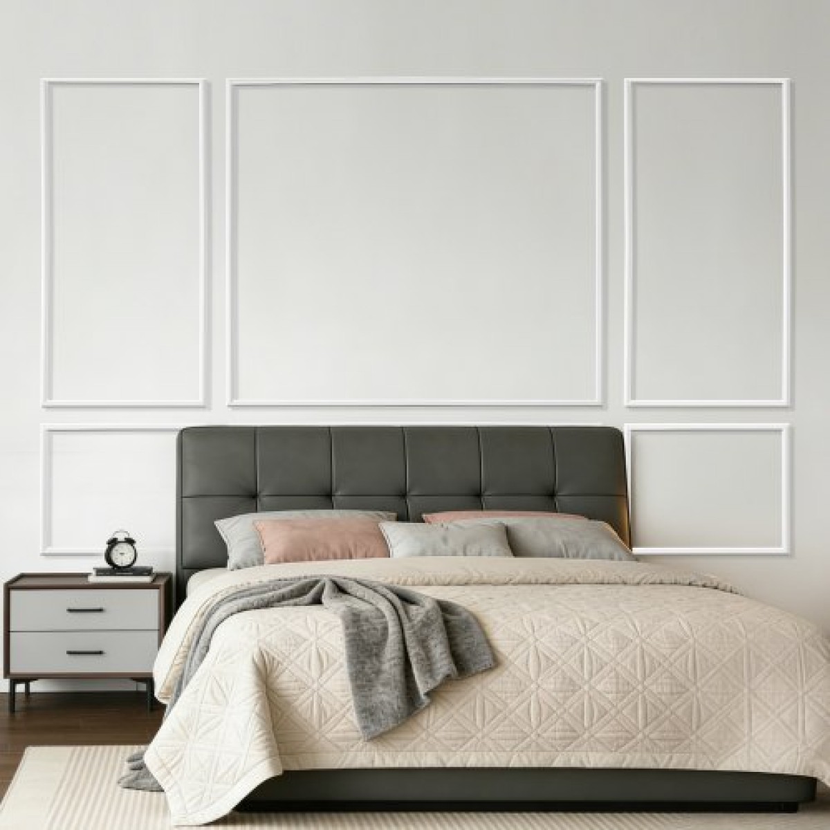 VEVOR Molding Wall Pack 3, Κιτ πάνελ με σκοτάδι, Ελαφρύ βαμμένο πολυστυρένιο, Εύκολη εγκατάσταση Έντονη επένδυση τοίχου για εσωτερική διακόσμηση Σαλόνι, Υπνοδωμάτιο, Σπίτι, Λευκό (79x160 + 79x61 cm)
