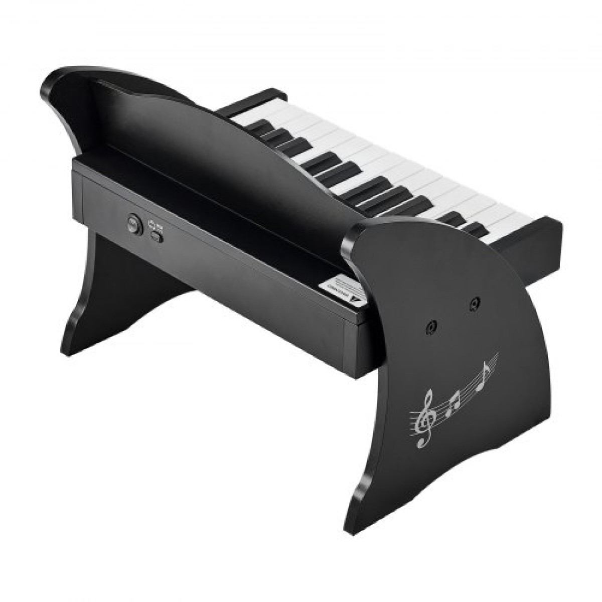 Πληκτρολόγιο VEVOR Kids Piano, Ξύλινο ψηφιακό πιάνο 25 πλήκτρων για παιδιά, Μίνι μουσικό εκπαιδευτικό όργανο παιχνίδι με ρεαλιστικό ήχο, διπλή ισχύς, ρυθμιζόμενη ένταση για νήπια, αγόρια κορίτσια εκμάθηση, μαύρο