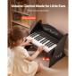 Πληκτρολόγιο VEVOR Kids Piano, Ξύλινο ψηφιακό πιάνο 25 πλήκτρων για παιδιά, Μίνι μουσικό εκπαιδευτικό όργανο παιχνίδι με ρεαλιστικό ήχο, διπλή ισχύς, ρυθμιζόμενη ένταση για νήπια, αγόρια κορίτσια εκμάθηση, μαύρο