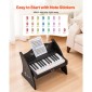 Πληκτρολόγιο VEVOR Kids Piano, Ξύλινο ψηφιακό πιάνο 25 πλήκτρων για παιδιά, Μίνι μουσικό εκπαιδευτικό όργανο παιχνίδι με ρεαλιστικό ήχο, διπλή ισχύς, ρυθμιζόμενη ένταση για νήπια, αγόρια κορίτσια εκμάθηση, μαύρο