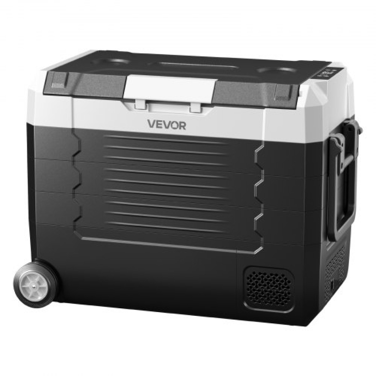 Ψυγείο αυτοκινήτου VEVOR, DC 12/24V AC100-240V Συμπιεστής Ηλεκτρικός ψύκτης, -20°C έως 20°C Ψυγείο φορτηγών με έλεγχο APP, τροχοί & διπλής ζώνης, Ψυγείο αυτοκινήτων 45L για RV, Σκάφη, Κάμπινγκ, Ψάρεμα