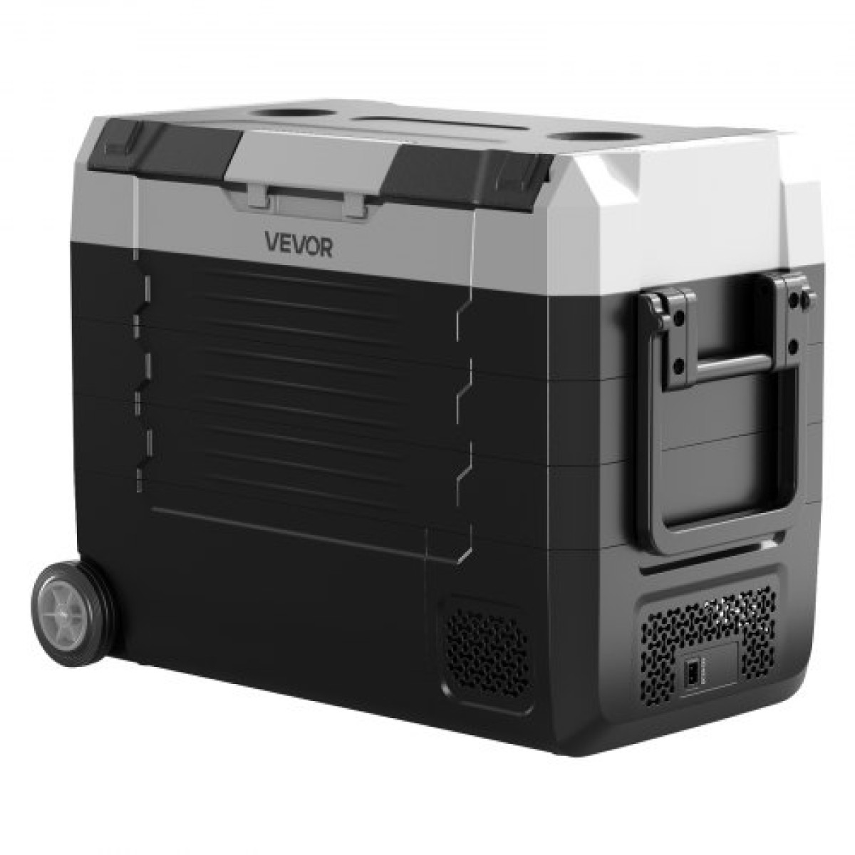 Ψυγείο αυτοκινήτου VEVOR, DC 12/24V AC100-240V Συμπιεστής Ηλεκτρικός ψύκτης, -20°C έως 20°C Ψυγείο φορτηγών με έλεγχο APP, τροχοί & διπλής ζώνης, Ψυγείο αυτοκινήτων 45L για RV, Σκάφη, Κάμπινγκ, Ψάρεμα