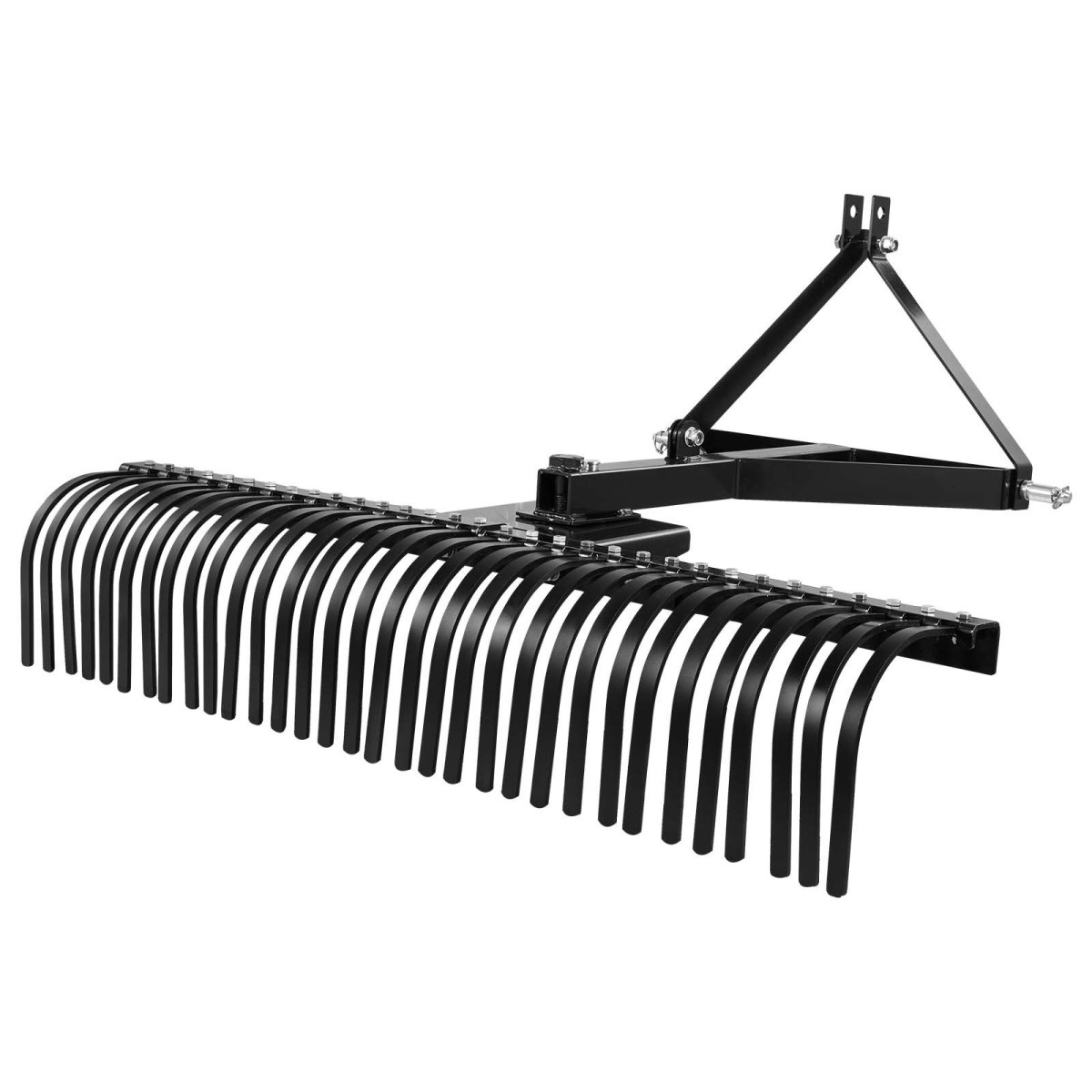 VEVOR Tow Behind Dethatcher, 1525mm Tow Dethatcher, 1525mm Tow Dethatcher with 32 Steel Tines, 3-Point Lawn Dethatcher Rake with Attachments for Tractor, Landscape Rake for Garden, Farm, Grass