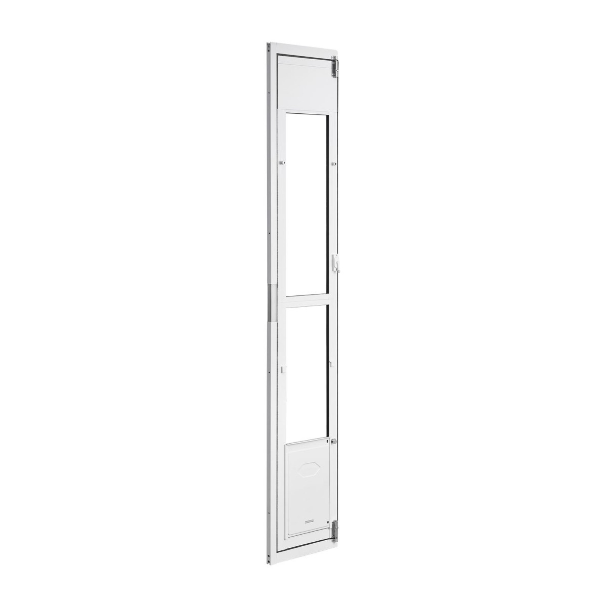 VEVOR Dog Dog Poor for Sliding Glass Door, 1927 mm έως 2049 mm Ρυθμιζόμενο ύψος, Πλαίσιο από κράμα αλουμινίου με πτερύγιο, σχέδιο κλειδαριάς, για μεσαίου μεγέθους σκύλους, συρόμενες γυάλινες πόρτες κατοικίδιων ζώων 180° για ενοικιαστές