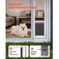 VEVOR Dog Dog Poor for Sliding Glass Door, 1927 mm έως 2049 mm Ρυθμιζόμενο ύψος, Πλαίσιο από κράμα αλουμινίου με πτερύγιο, σχέδιο κλειδαριάς, για μεσαίου μεγέθους σκύλους, συρόμενες γυάλινες πόρτες κατοικίδιων ζώων 180° για ενοικιαστές