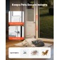 VEVOR Dog Dog Poor for Sliding Glass Door, 1927 mm έως 2049 mm Ρυθμιζόμενο ύψος, Πλαίσιο από κράμα αλουμινίου με πτερύγιο, σχέδιο κλειδαριάς, για μεσαίου μεγέθους σκύλους, συρόμενες γυάλινες πόρτες κατοικίδιων ζώων 180° για ενοικιαστές