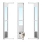VEVOR Dog Dog Poor for Sliding Glass Door, 1927 mm έως 2049 mm Ρυθμιζόμενο ύψος, Πλαίσιο από κράμα αλουμινίου με πτερύγιο, σχέδιο κλειδαριάς, για μεσαίου μεγέθους σκύλους, συρόμενες γυάλινες πόρτες κατοικίδιων ζώων 180° για ενοικιαστές