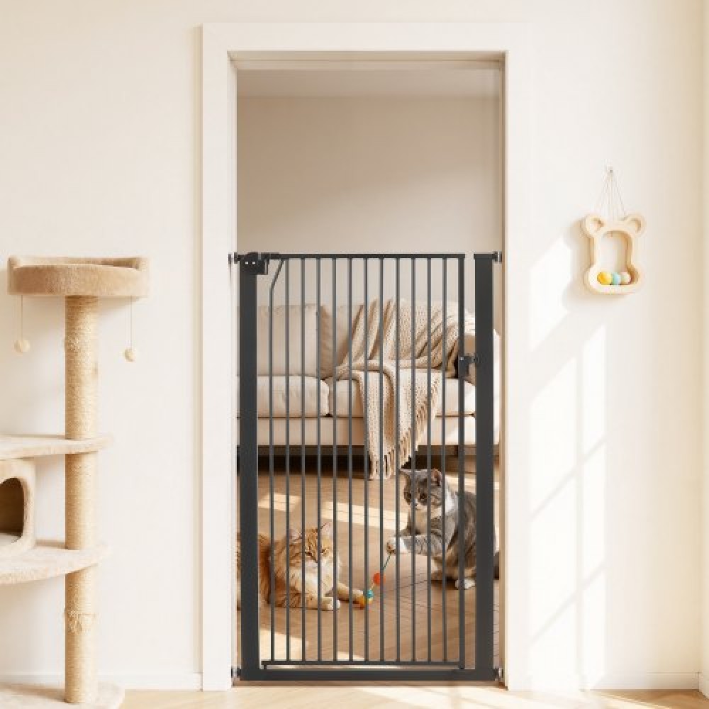 VEVOR Extra Tall Pet Gate για γάτες, 740-1050 mm Ρυθμιζόμενο πλάτος, 1420 mm High Dog Gate, με κιτ τοποθέτησης πίεσης και κιτ τοποθέτησης στον τοίχο, στενό διάκενο 33 mm, για σκάλες, πόρτες και σπίτι, μαύρο