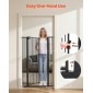 VEVOR Extra Tall Pet Gate για γάτες, 740-1050 mm Ρυθμιζόμενο πλάτος, 1420 mm High Dog Gate, με κιτ τοποθέτησης πίεσης και κιτ τοποθέτησης στον τοίχο, στενό διάκενο 33 mm, για σκάλες, πόρτες και σπίτι, μαύρο