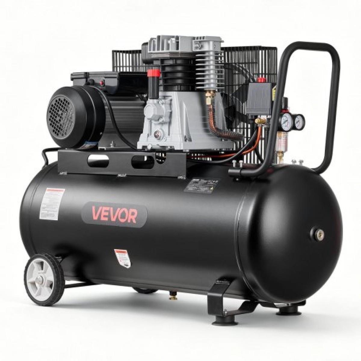 VEVOR 100L Air Compressor, Δεξαμενή αεροσυμπιεστή 3KW Belt-driven, 226 L/min στα 6,2 Bar, Max 10 Bar Pressure, Φορητό σε τροχούς για επισκευή αυτοκινήτου, Φούσκωμα ελαστικών, Βαφή με σπρέι, Καρφώματα ξυλουργικής