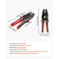 Εργαλείο πτύχωσης VEVOR, 0,25-6 mm² Εργαλείο σύσφιξης με καστάνια, Πένσα πτύχωσης ηλεκτρικού ακροδέκτη που εξοικονομεί εργασία με καθαρά μετρικά σημάδια & AWG, γρήγορη απελευθέρωση, ρυθμιζόμενη πίεση για πολλαπλούς ακροδέκτες