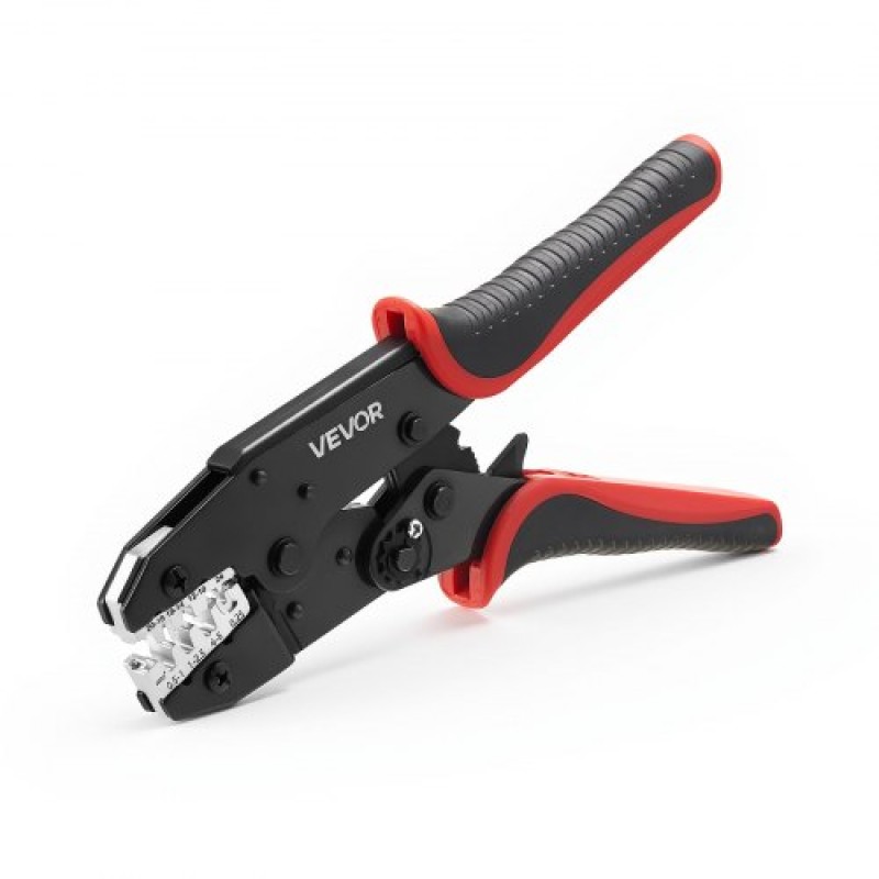 Εργαλείο πτύχωσης VEVOR, 0,25-6 mm² Εργαλείο σύσφιξης με καστάνια, Πένσα πτύχωσης ηλεκτρικού ακροδέκτη που εξοικονομεί εργασία με καθαρά μετρικά σημάδια & AWG, γρήγορη απελευθέρωση, ρυθμιζόμενη πίεση για πολλαπλούς ακροδέκτες