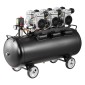 Αεροσυμπιεστής VEVOR 100L, Δεξαμενή αεροσυμπιεστή 3KW χωρίς λάδι, 198 L/min στα 6,2 Bar, Μέγιστη πίεση 8 Bar, Φορητό σε τροχούς για επισκευή αυτοκινήτου, Φούσκωμα ελαστικών, Βαφή με σπρέι, Καρφώματα ξυλουργικής