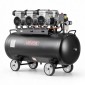 Αεροσυμπιεστής VEVOR 100L, Δεξαμενή αεροσυμπιεστή 3KW χωρίς λάδι, 198 L/min στα 6,2 Bar, Μέγιστη πίεση 8 Bar, Φορητό σε τροχούς για επισκευή αυτοκινήτου, Φούσκωμα ελαστικών, Βαφή με σπρέι, Καρφώματα ξυλουργικής