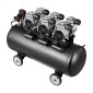 Αεροσυμπιεστής VEVOR 100L, Δεξαμενή αεροσυμπιεστή 3KW χωρίς λάδι, 198 L/min στα 6,2 Bar, Μέγιστη πίεση 8 Bar, Φορητό σε τροχούς για επισκευή αυτοκινήτου, Φούσκωμα ελαστικών, Βαφή με σπρέι, Καρφώματα ξυλουργικής
