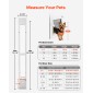 VEVOR Dog Dog Dog Dog Poor for Sliding Glass Door, 1927 mm έως 2049 mm Ρυθμιζόμενο ύψος, Σκελετός από κράμα αλουμινίου με πτερύγιο και περιστρεφόμενο μεντεσέ, σχέδιο κλειδαριάς, για σκύλους μικρού μεγέθους, συρόμενες γυάλινες πόρτες κατοικίδιων ζώων για ε