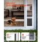 VEVOR Dog Dog Dog Dog Poor for Sliding Glass Door, 1927 mm έως 2049 mm Ρυθμιζόμενο ύψος, Σκελετός από κράμα αλουμινίου με πτερύγιο και περιστρεφόμενο μεντεσέ, σχέδιο κλειδαριάς, για σκύλους μικρού μεγέθους, συρόμενες γυάλινες πόρτες κατοικίδιων ζώων για ε