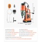 VEVOR Magnetic Drill, 1550W κινητήρας 50 mm Διάμετρος πυρήνα, 13000 N Magnetic Force, 0-550 RPM Μεταβλητή ταχύτητα, Φορητό ηλεκτρικό τρυπάνι Magnetic Magnetic Machine Drilling for Metal Surface, Home Improvement