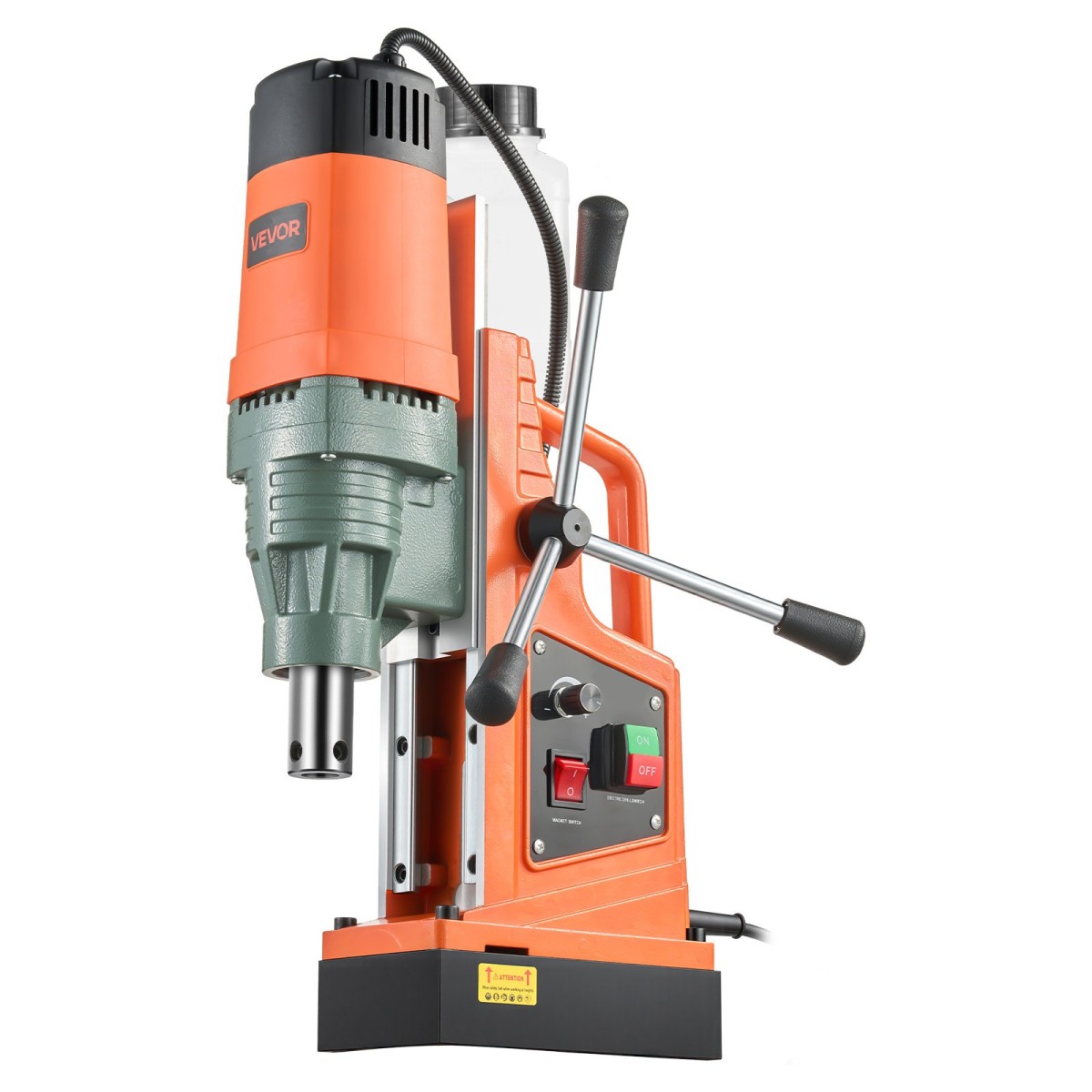 VEVOR Magnetic Drill, 1550W κινητήρας 50 mm Διάμετρος πυρήνα, 13000 N Magnetic Force, 0-550 RPM Μεταβλητή ταχύτητα, Φορητό ηλεκτρικό τρυπάνι Magnetic Magnetic Machine Drilling for Metal Surface, Home Improvement