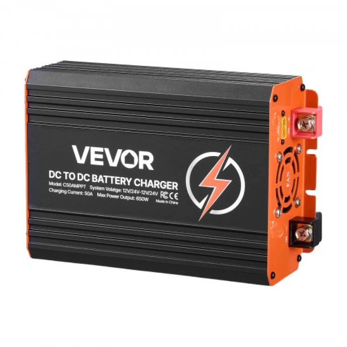 Φορτιστής VEVOR DC σε DC με MPPT, 650W, Φορτιστής μπαταρίας 50A, Διπλή είσοδος ηλιακού πίνακα/εναλλάκτη, έξυπνη φόρτιση πολλαπλών σταδίων για μπαταρίες μολύβδου LiFePO4, για τροχόσπιτα, αυτοκίνητα, εφεδρική τροφοδοσία σπιτιού