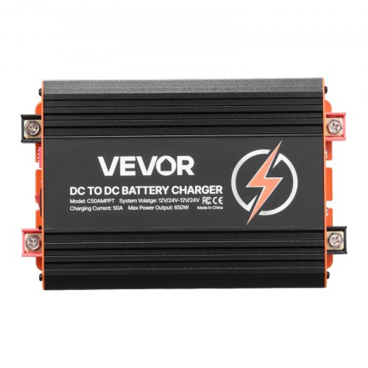 Φορτιστής VEVOR DC σε DC με MPPT, 650W, Φορτιστής μπαταρίας 50A, Διπλή είσοδος ηλιακού πίνακα/εναλλάκτη, έξυπνη φόρτιση πολλαπλών σταδίων για μπαταρίες μολύβδου LiFePO4, για τροχόσπιτα, αυτοκίνητα, εφεδρική τροφοδοσία σπιτιού