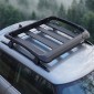 Καλάθι φορτίου VEVOR Roof Rack, 965 x 965 x 142 mm, Universal Heavy Duty Roof Top Carrier Basket, 68,04 kg Χωρητικότητα, Πάνω θήκη αποσκευών αυτοκινήτου παντός καιρού, προσαρμοσμένες ράβδους έως 3,54 x 1,97 ίντσες, για φορτηγό SUV
