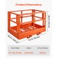 Πλατφόρμα εργασίας VEVOR Mesh Telehandler, 1817 x 1220 mm, Ανδρικό καλάθι ασφαλείας, χωρητικότητα 907,18 kg, Εξάρτημα τηλεχειρισμού περονοφόρου, Κλουβί ασφαλείας, Ανθρακούχο χάλυβα βαρέως τύπου, για τις περισσότερες εναέριες εργασίες Ανύψωση φορτωτή