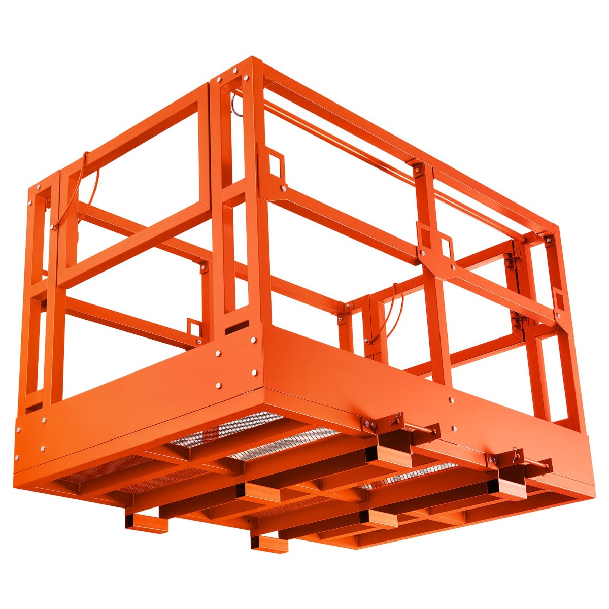 Πλατφόρμα εργασίας VEVOR Mesh Telehandler, 1817 x 1220 mm, Ανδρικό καλάθι ασφαλείας, χωρητικότητα 907,18 kg, Εξάρτημα τηλεχειρισμού περονοφόρου, Κλουβί ασφαλείας, Ανθρακούχο χάλυβα βαρέως τύπου, για τις περισσότερες εναέριες εργασίες Ανύψωση φορτωτή