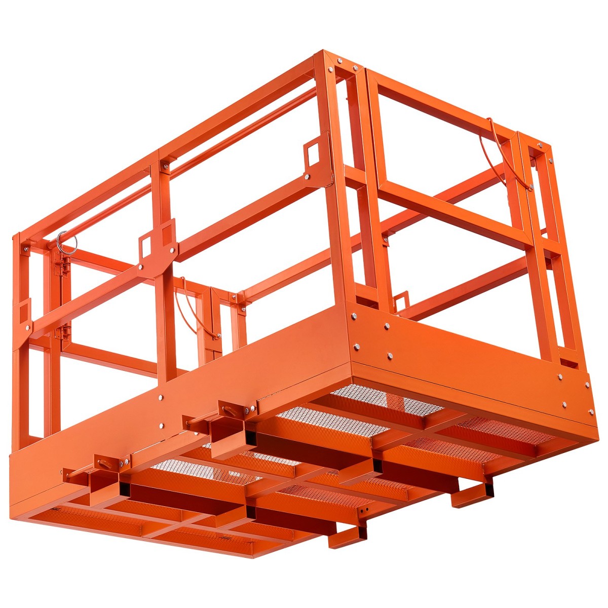 Πλατφόρμα εργασίας VEVOR Mesh Telehandler, 1817 x 1220 mm, Ανδρικό καλάθι ασφαλείας, χωρητικότητα 907,18 kg, Εξάρτημα τηλεχειρισμού περονοφόρου, Κλουβί ασφαλείας, Ανθρακούχο χάλυβα βαρέως τύπου, για τις περισσότερες εναέριες εργασίες Ανύψωση φορτωτή