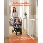 VEVOR Baby Gate για σκάλες, 720-1085 mm Ρυθμιζόμενο πλάτος, 760 mm High Dog Gate, Χωρίς κάτω μπάρα, Λειτουργία με το ένα χέρι, Εύκολη εγκατάσταση διάτρησης με κιτ υλικού, για σκάλες, πόρτες, σπίτι, λευκό