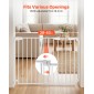 VEVOR Baby Gate για σκάλες, 720-1085 mm Ρυθμιζόμενο πλάτος, 760 mm High Dog Gate, Χωρίς κάτω μπάρα, Λειτουργία με το ένα χέρι, Εύκολη εγκατάσταση διάτρησης με κιτ υλικού, για σκάλες, πόρτες, σπίτι, λευκό