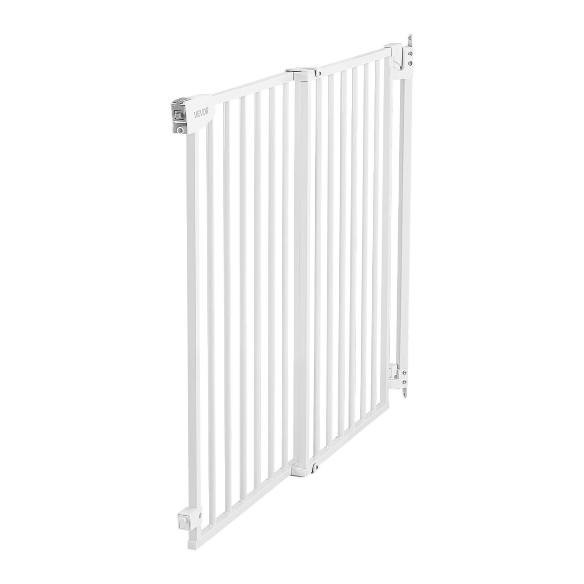 VEVOR Baby Gate για σκάλες, 720-1085 mm Ρυθμιζόμενο πλάτος, 760 mm High Dog Gate, Χωρίς κάτω μπάρα, Λειτουργία με το ένα χέρι, Εύκολη εγκατάσταση διάτρησης με κιτ υλικού, για σκάλες, πόρτες, σπίτι, λευκό