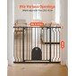 VEVOR Baby Gate για σκάλες, 75-111 cm Ρυθμιζόμενο πλάτος, Baby Gate με ρυθμιζόμενη πόρτα γάτας, με κιτ τοποθέτησης πίεσης και κιτ επιτοίχιας βάσης, Secure μεταλλική πόρτα για κατοικίδια για σκάλες, πόρτες και σπίτι, μαύρο