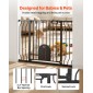 VEVOR Baby Gate για σκάλες, 75-111 cm Ρυθμιζόμενο πλάτος, Baby Gate με ρυθμιζόμενη πόρτα γάτας, με κιτ τοποθέτησης πίεσης και κιτ επιτοίχιας βάσης, Secure μεταλλική πόρτα για κατοικίδια για σκάλες, πόρτες και σπίτι, μαύρο