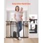 VEVOR Baby Gate για σκάλες, 75-111 cm Ρυθμιζόμενο πλάτος, Baby Gate με ρυθμιζόμενη πόρτα γάτας, με κιτ τοποθέτησης πίεσης και κιτ επιτοίχιας βάσης, Secure μεταλλική πόρτα για κατοικίδια για σκάλες, πόρτες και σπίτι, μαύρο
