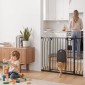 VEVOR Baby Gate για σκάλες, 75-111 cm Ρυθμιζόμενο πλάτος, Baby Gate με ρυθμιζόμενη πόρτα γάτας, με κιτ τοποθέτησης πίεσης και κιτ επιτοίχιας βάσης, Secure μεταλλική πόρτα για κατοικίδια για σκάλες, πόρτες και σπίτι, μαύρο