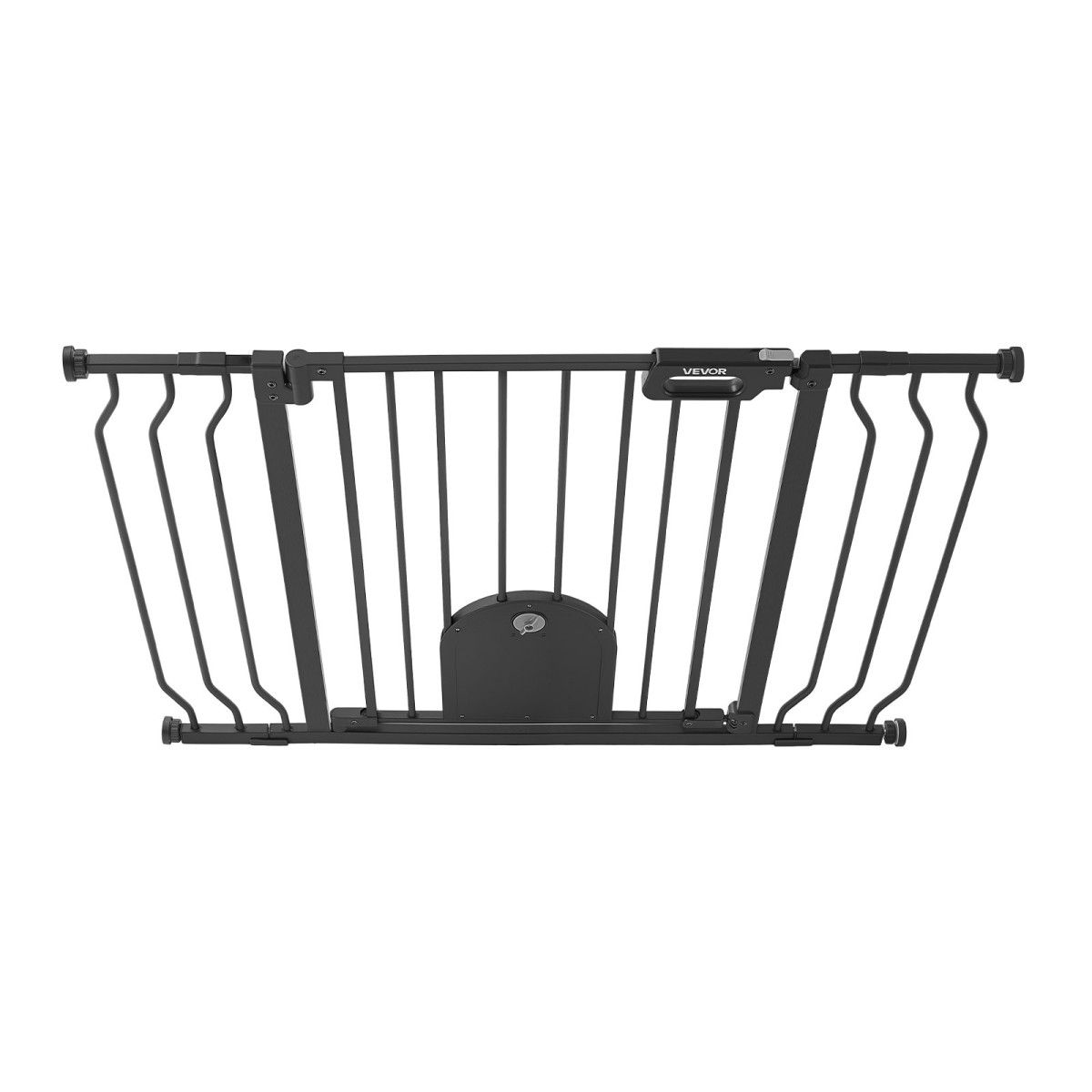 VEVOR Baby Gate για σκάλες, 75-111 cm Ρυθμιζόμενο πλάτος, Baby Gate με ρυθμιζόμενη πόρτα γάτας, με κιτ τοποθέτησης πίεσης και κιτ επιτοίχιας βάσης, Secure μεταλλική πόρτα για κατοικίδια για σκάλες, πόρτες και σπίτι, μαύρο