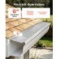 VEVOR Gutter Gutter, κάλυμμα υδρορροής αλουμινίου 152,4 mm με μικροπλέγμα από ανοξείδωτο χάλυβα, βαρέως τύπου μήκους 14,63 m, πάχος 1,02 mm, προστατευτικό φύλλου για συντρίμμια και πευκοβελόνες, Easy DIY, Περιλαμβάνονται βίδες, 12 ΤΕΜ.