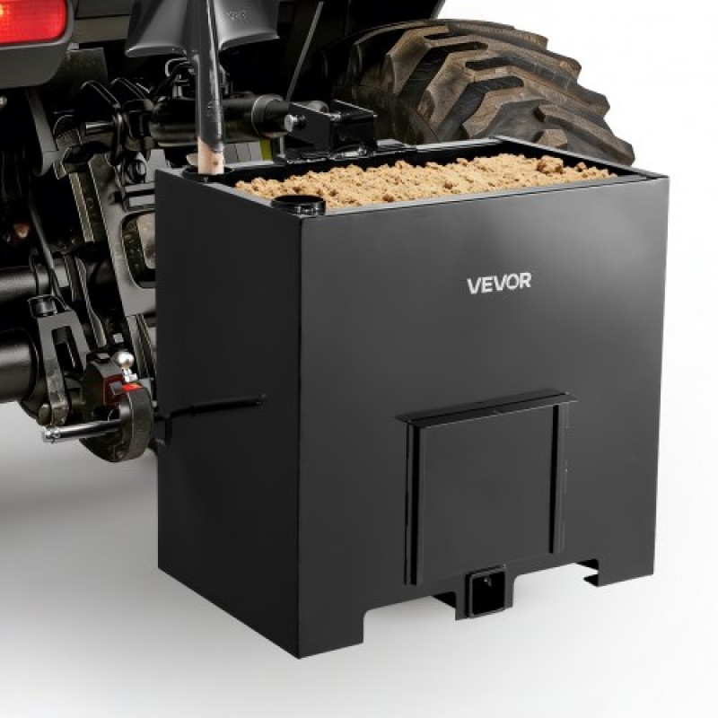 VEVOR Ballast Box, Κατηγορία 3 σημείων Tractor Ballast χωρητικότητας 363 kg, με τυπικό δέκτη κοτσαδόρου 55 mm, βαρέως τύπου ατσάλι 0,14 m³ Μεγάλου όγκου, ανθεκτικό εξάρτημα φορτωτή με συρόμενη πόρτα, μαύρο