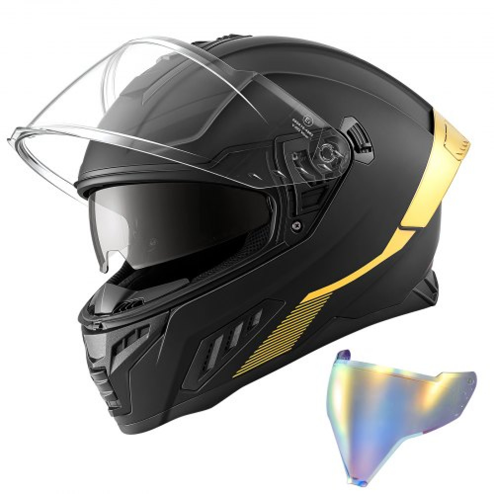 Κράνη μοτοσικλέτας VEVOR Full Face, Κράνος Street Bike μοτοσικλέτας με διπλό προστατευτικό κάλυμμα, ελαφρύ, άνετο κράνος βρωμιάς Motocross για ενήλικες άνδρες και γυναίκες - Εγκεκριμένο DOT & ECE (Μέγεθος M)