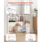 VEVOR Baby Gate για σκάλες, 670-1080 mm Ρυθμιζόμενο πλάτος, 715 mm High Dog Gate, Χωρίς κάτω μπάρα, Λειτουργία με το ένα χέρι, Εύκολη εγκατάσταση διάτρησης με κιτ υλικού, για σκάλες, πόρτες και σπίτι