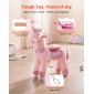 VEVOR Ride On Horse, Παιχνίδια ιππασίας Pink Unicorn για παιδιά, Δεν απαιτείται μπαταρία, λείοι τροχοί με αντιστρεπτικό δακτύλιο, αναβαθμισμένο ανασηκωμένο κάθισμα, λαβές, πεντάλ, μέγιστη χωρητικότητα 50 kg για ηλικίες 3-8